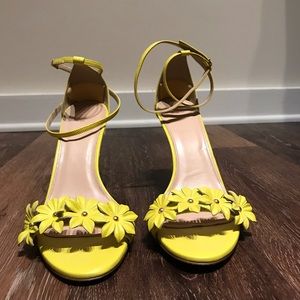 Neon Yellow Strappy Ankle Sandal.